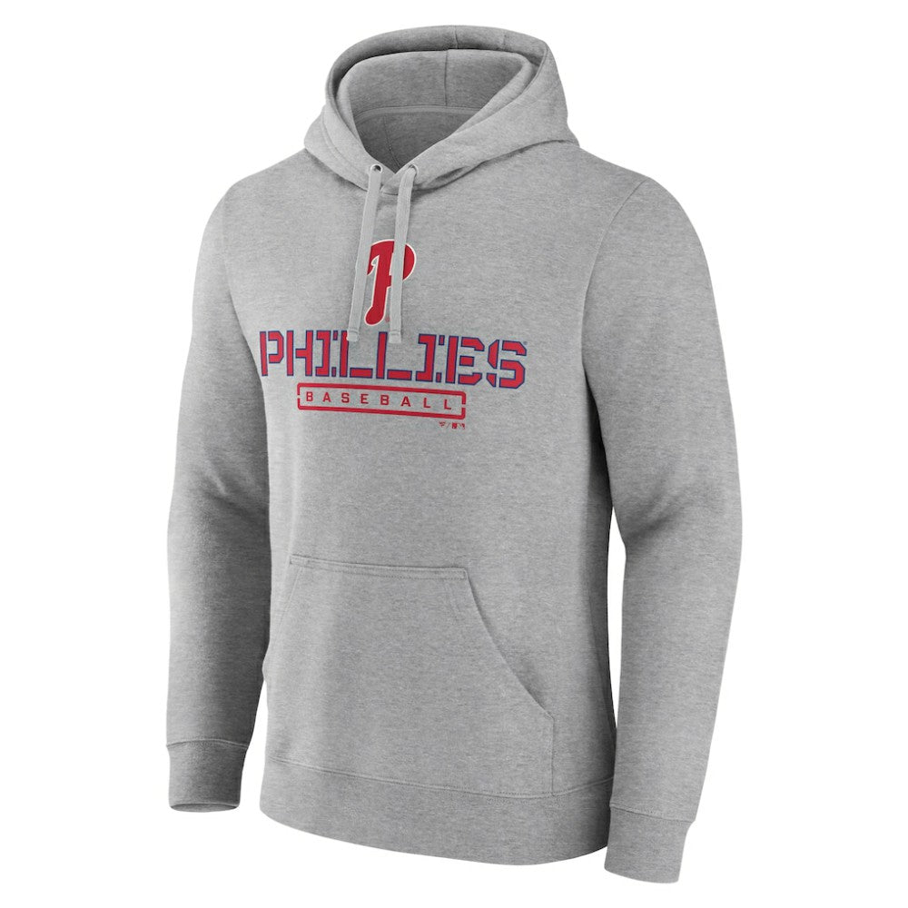 Philadelphia Phillies Evanston Stencil Pullover Hoodie - Gray Hoodies