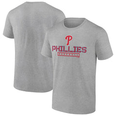 Philadelphia Phillies Evanston Stencil T-Shirt - Heather Gray T-shirts