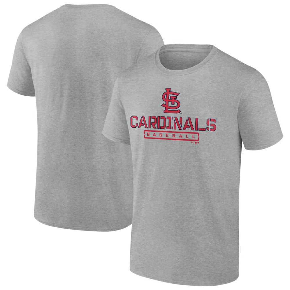 St. Louis Cardinals Evanston Stencil T-Shirt - Heather Gray T-shirts
