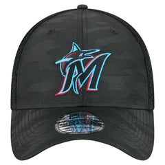 Miami Marlins New Era Subtle Camo 39THIRTY Flex Hat - Black Hats