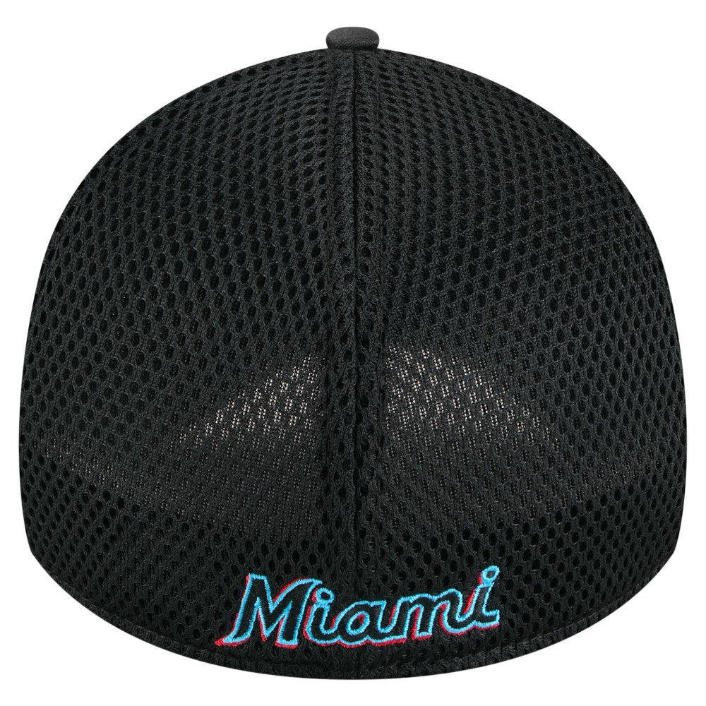 Miami Marlins New Era Subtle Camo 39THIRTY Flex Hat - Black Hats