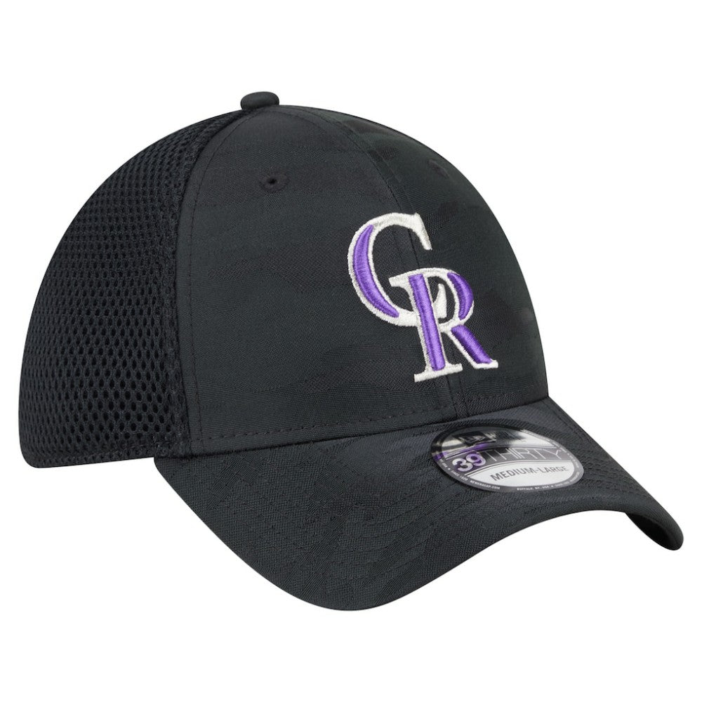 Colorado Rockies New Era Subtle Camo 39THIRTY Flex Hat - Black Hats