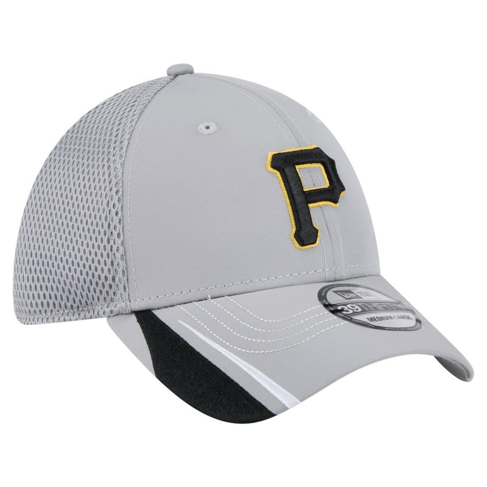 Pittsburgh Pirates New Era Linear 39THIRTY Flex Hat - Gray Hats