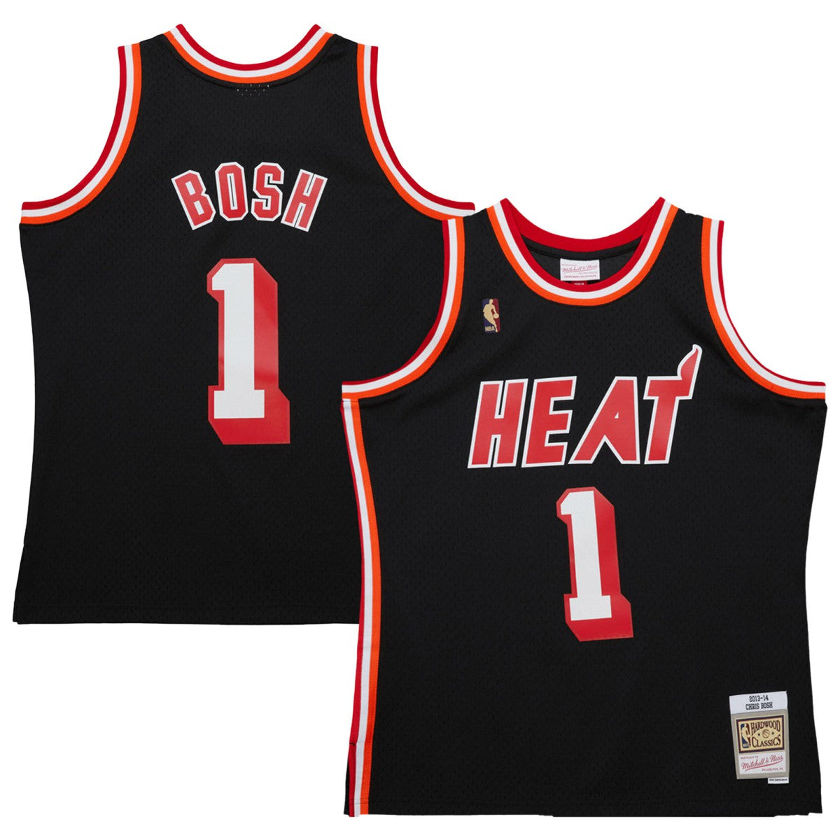 Chris Bosh Miami Heat 2013/14 Hardwood Classics Swingman Jersey Black - Mitchell & Ness