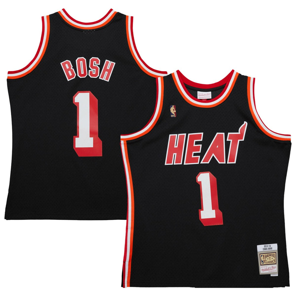 Chris Bosh Miami Heat 2013/14 Hardwood Classics Swingman Jersey Black - Mitchell & Ness