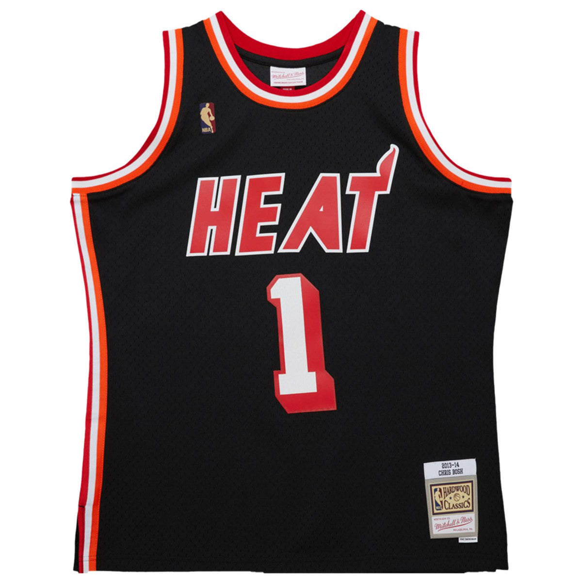 Chris Bosh Miami Heat 2013/14 Hardwood Classics Swingman Jersey Black - Mitchell & Ness