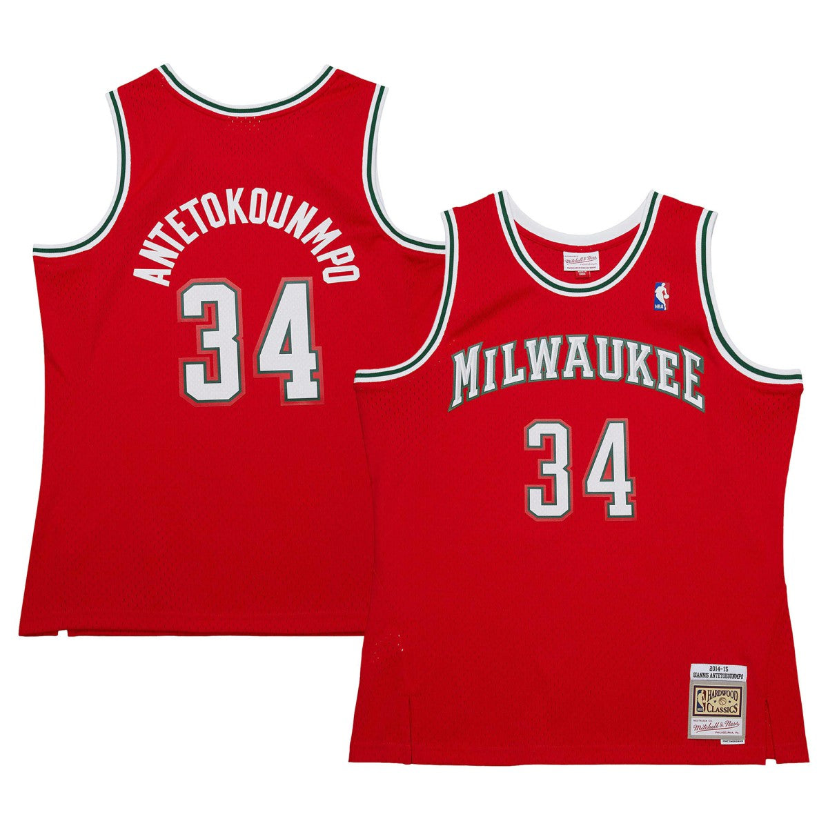 Giannis Antetokounmpo Milwaukee Bucks 2014/15 Hardwood Classics Swingman Jersey Red - Mitchell & Ness