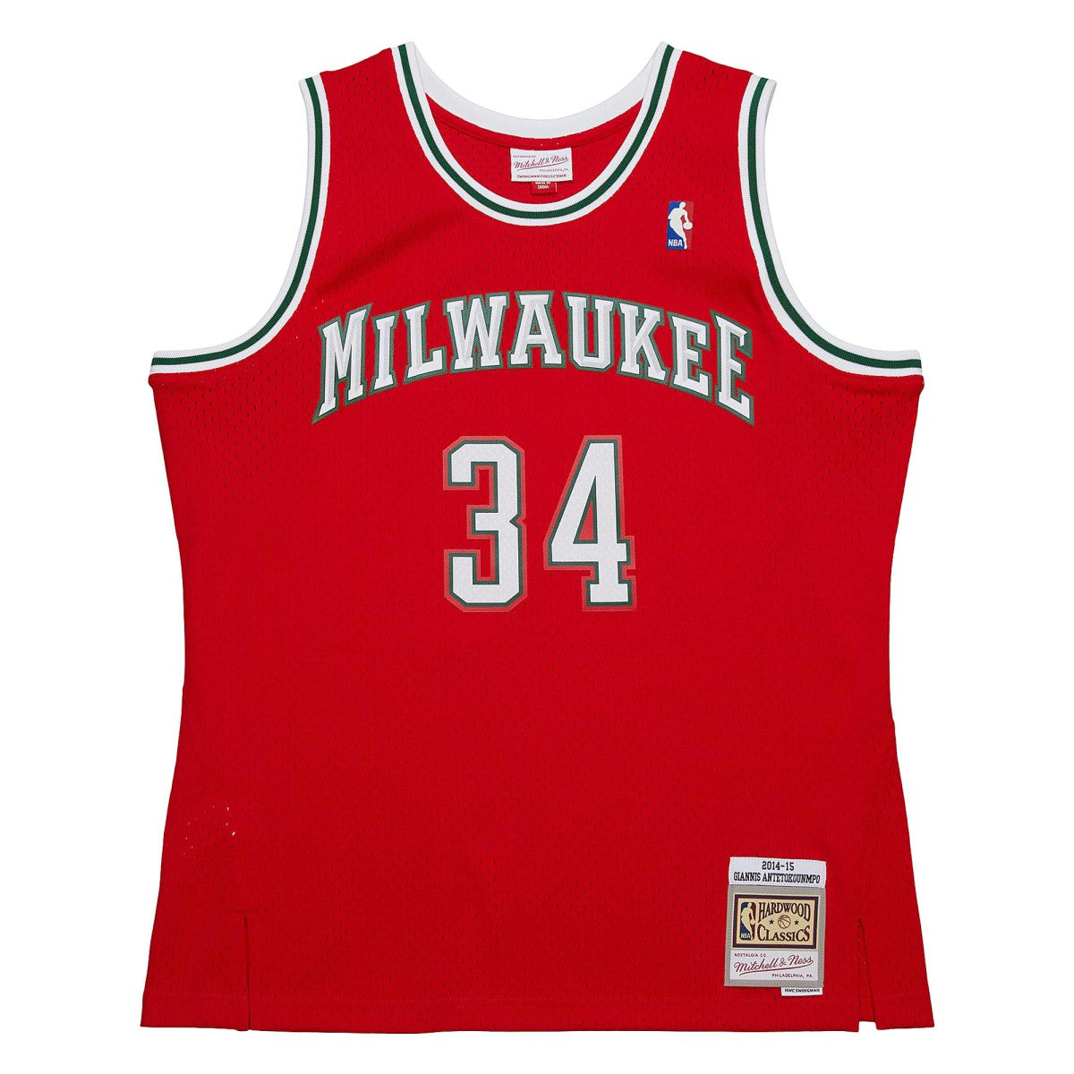 Giannis Antetokounmpo Milwaukee Bucks 2014/15 Hardwood Classics Swingman Jersey Red - Mitchell & Ness