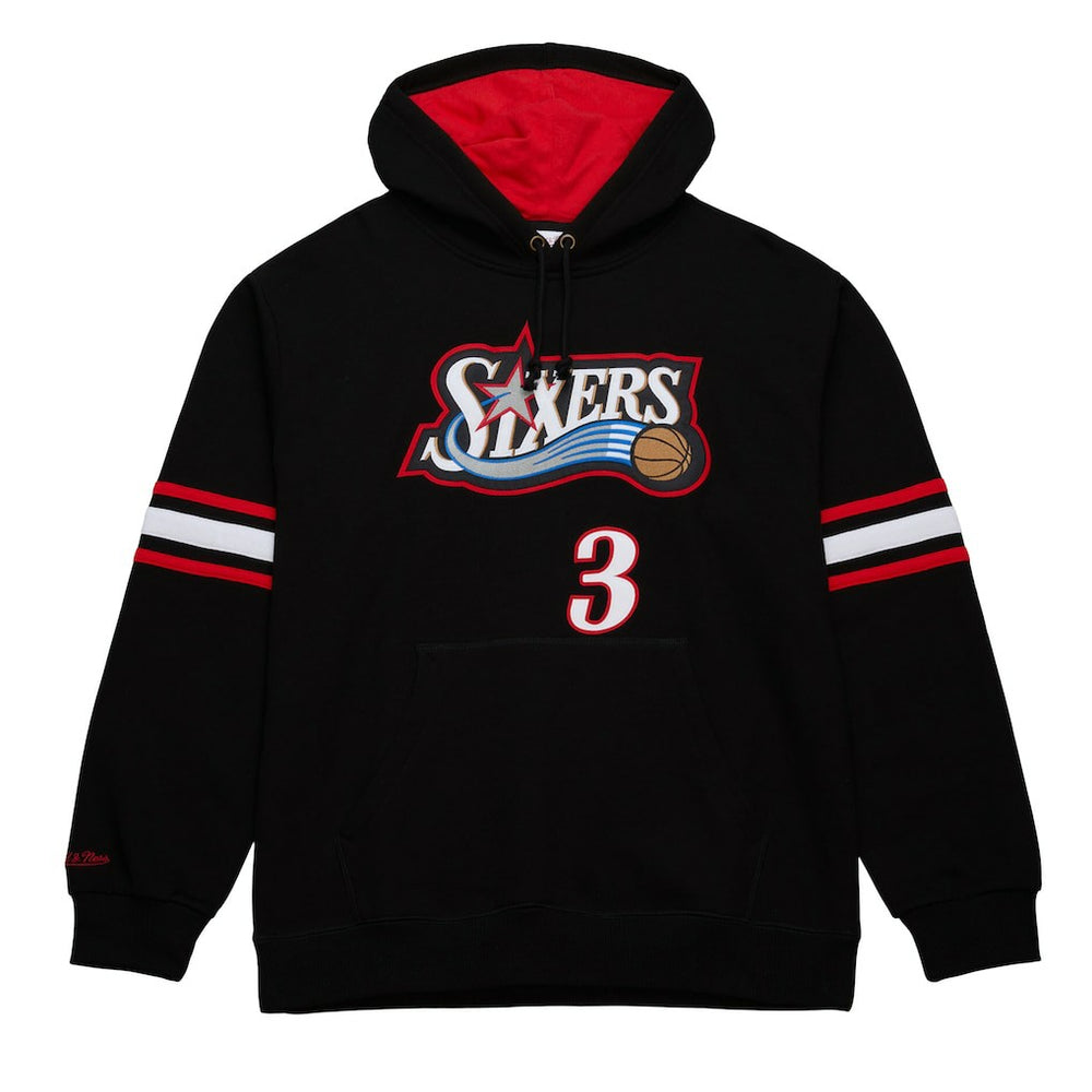 Allen Iverson Philadelphia 76ers Name & Number Pullover Hoodie Black - Mitchell & Ness