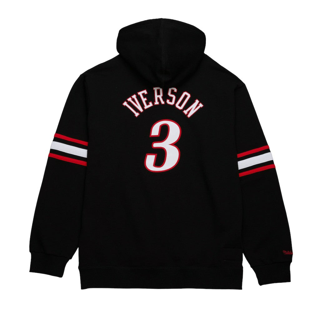 Allen Iverson Philadelphia 76ers Name & Number Pullover Hoodie Black - Mitchell & Ness