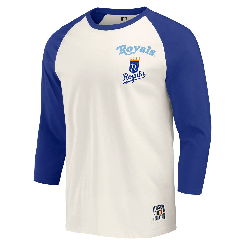 Kansas City Royals Darius Rucker Collection by Fanatics Cooperstown Collection Raglan 3/4-Sleeve T-Shirt - Royal/White T-shirts