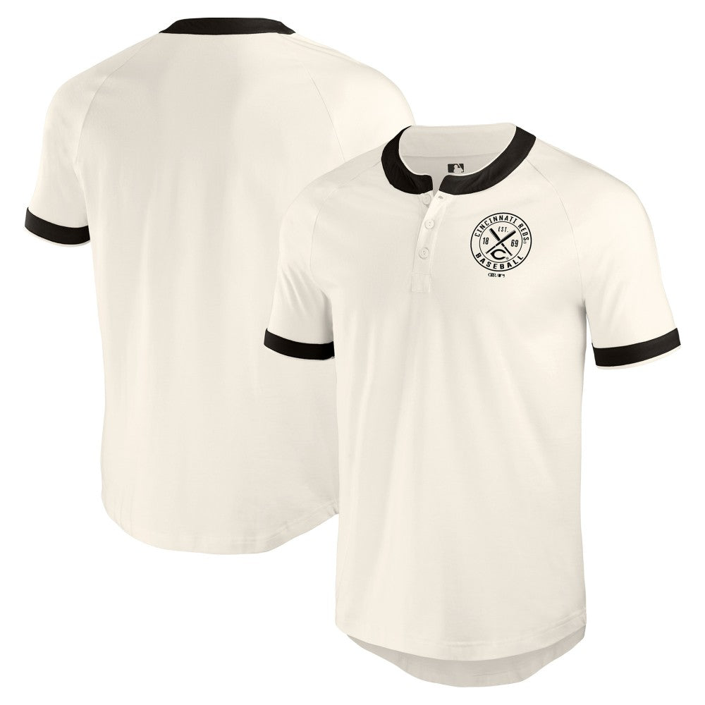 Cincinnati Reds Darius Rucker Collection by Fanatics Henley Raglan T-Shirt - White T-shirts