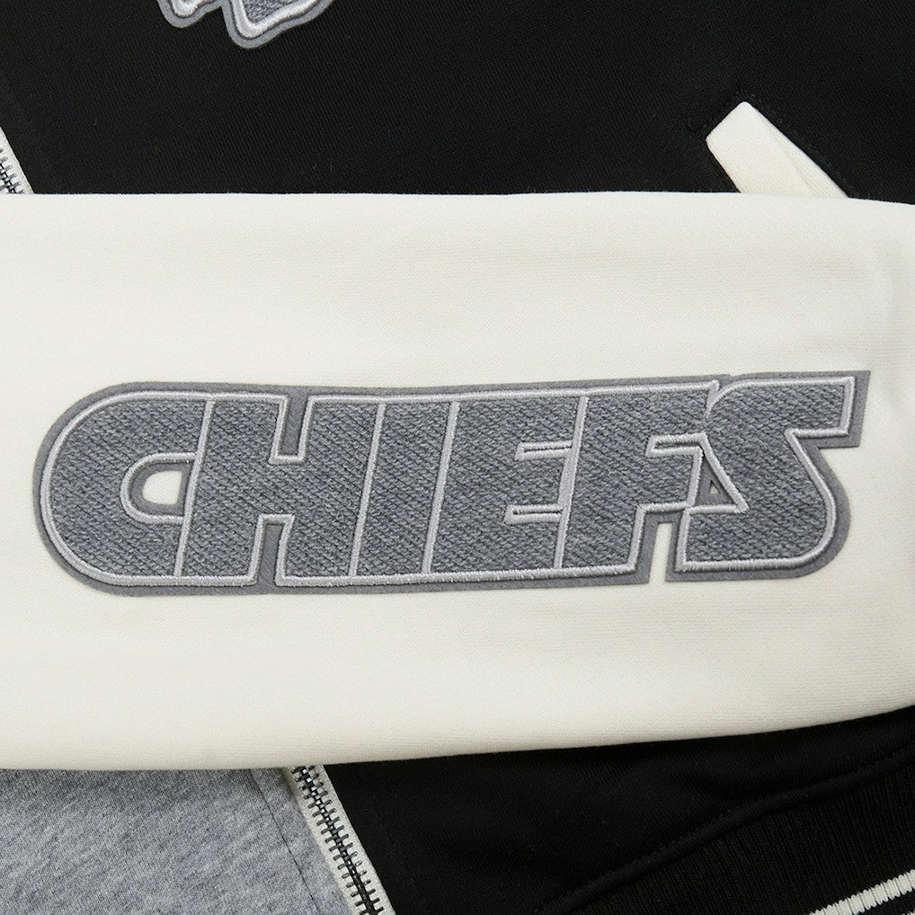Kansas City Chiefs Pro Standard Women's Reverse French Terry Colorblock Full-Zip Hoodie - Gray Hoodies