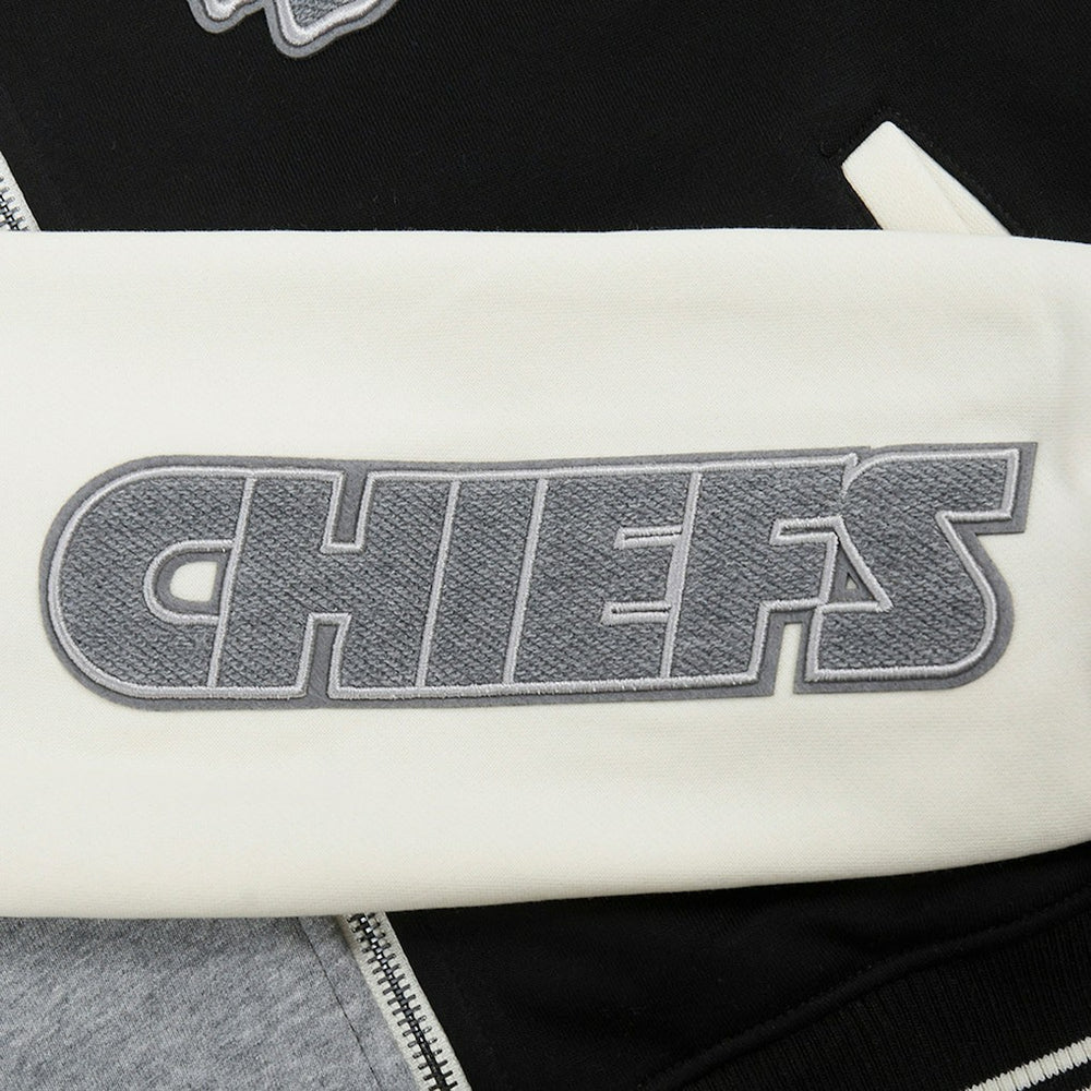Kansas City Chiefs Pro Standard Women's Reverse French Terry Colorblock Full-Zip Hoodie - Gray Hoodies
