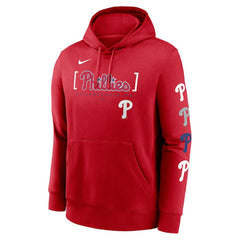 Philadelphia Phillies Nike Club Stack Pullover Hoodie - Red Hoodies