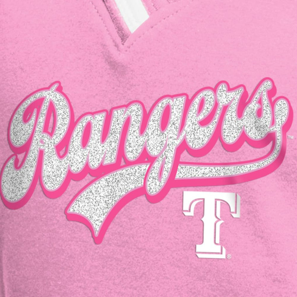 Texas Rangers New Era Girls Youth Mommy & Me Raglan V-Neck T-Shirt - Pink T-shirts