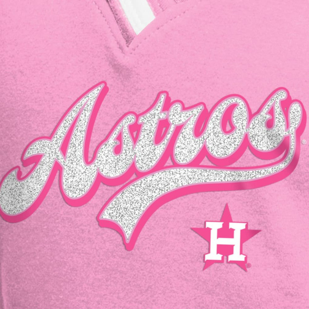 Houston Astros New Era Girls Youth Mommy & Me Raglan V-Neck T-Shirt - Pink T-shirts