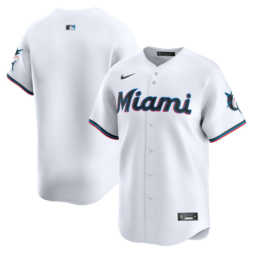 Miami Marlins Nike Home Limited Jersey - White Jerseys