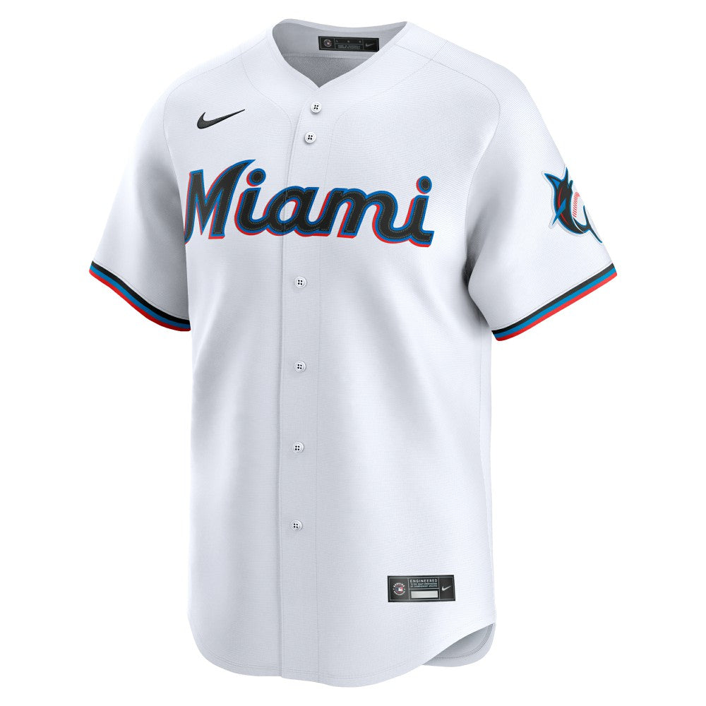 Miami Marlins Nike Home Limited Jersey - White Jerseys