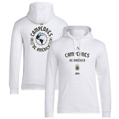 Argentina National Team 2024 Copa America Champions Pullover Hoodie White - Adidas for sale