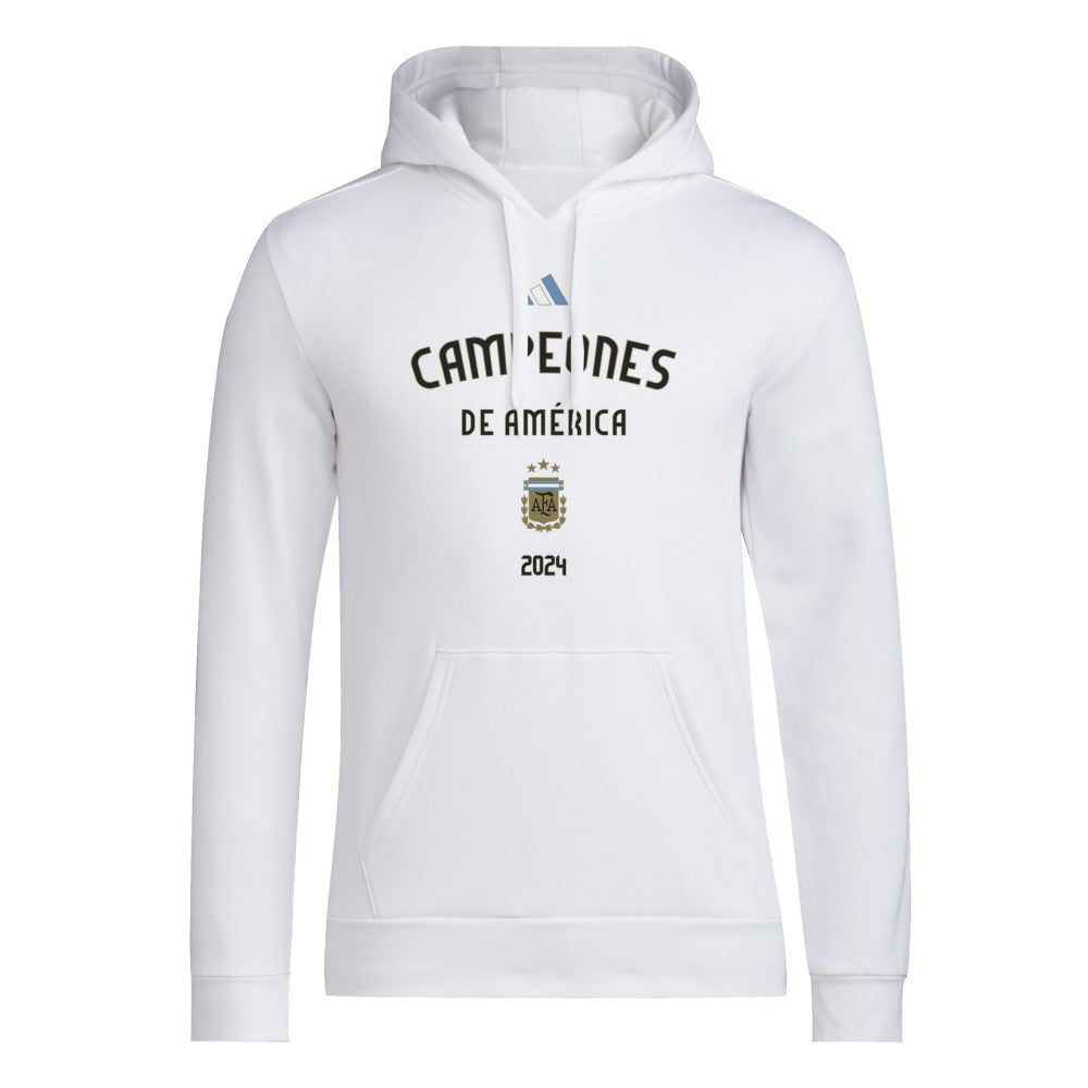 Argentina National Team 2024 Copa America Champions Pullover Hoodie White - Adidas for sale