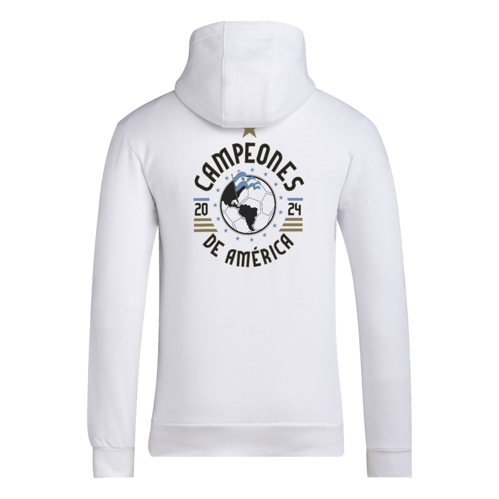 Argentina National Team 2024 Copa America Champions Pullover Hoodie White - Adidas for sale