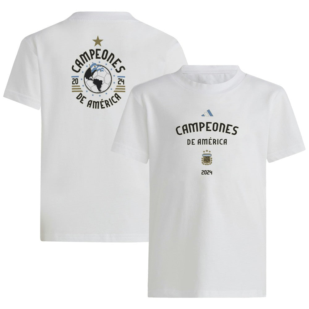 Argentina National Team Youth 2024 Copa America Champions T-Shirt White - Adidas sale