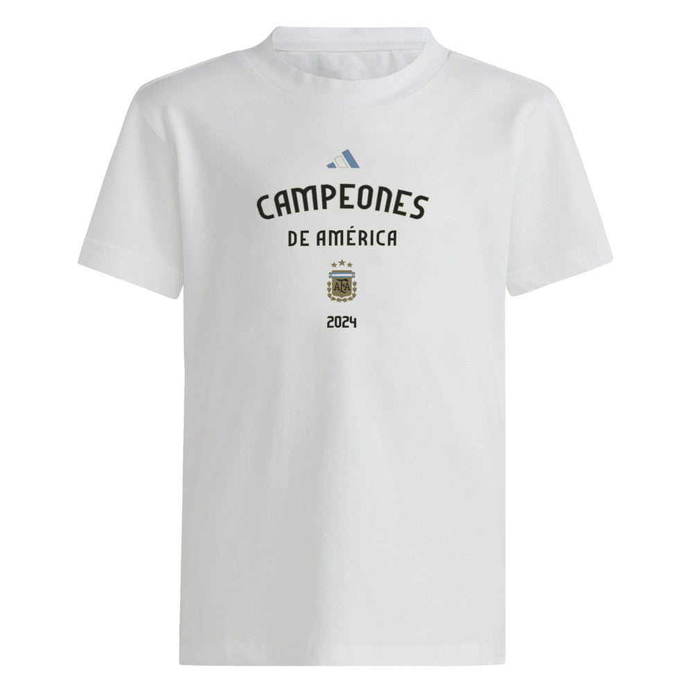 Argentina National Team Youth 2024 Copa America Champions T-Shirt White - Adidas sale