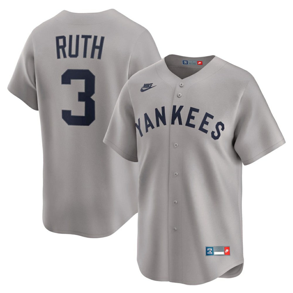 Babe Ruth New York Yankees Nike Throwback Cooperstown Collection Limited Jersey - Gray Jerseys