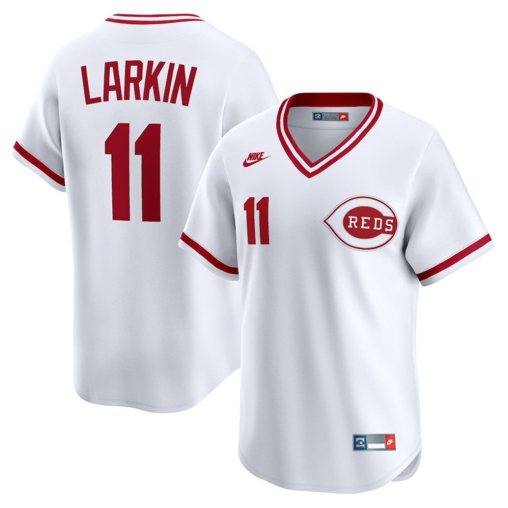 Barry Larkin Cincinnati Reds Nike Throwback Cooperstown Collection Limited Jersey - White Jerseys