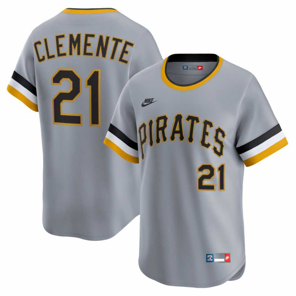 Roberto Clemente Pittsburgh Pirates Nike Throwback Cooperstown Collection Limited Jersey - Gray Jerseys