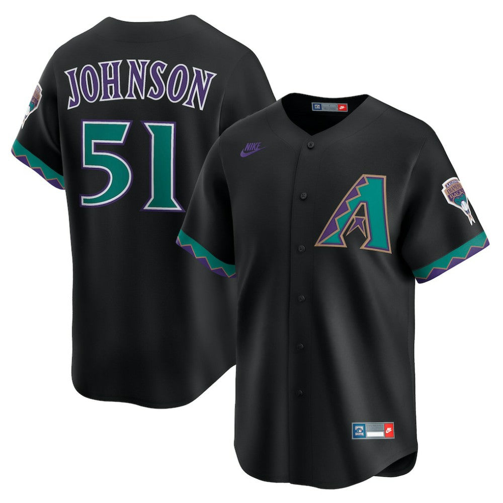 Randy Johnson Arizona Diamondbacks Nike Throwback Cooperstown Collection Limited Jersey - Black Jerseys