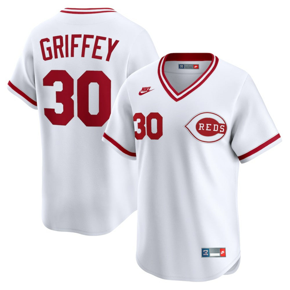 Ken Griffey Cincinnati Reds Nike Throwback Cooperstown Collection Limited Jersey - White Jerseys