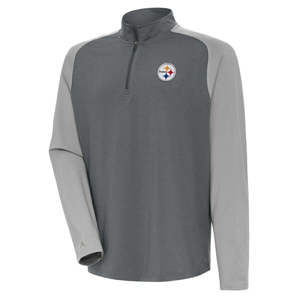 Pittsburgh Steelers Antigua Dauntless Quarter-Zip Top - Heather Charcoal/Gray Tops
