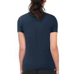 Atlanta Braves G-III 4Her by Carl Banks Women's Super-Slim Fit Lightweight Flowers Graphic T-Shirt - Navy T-shirts