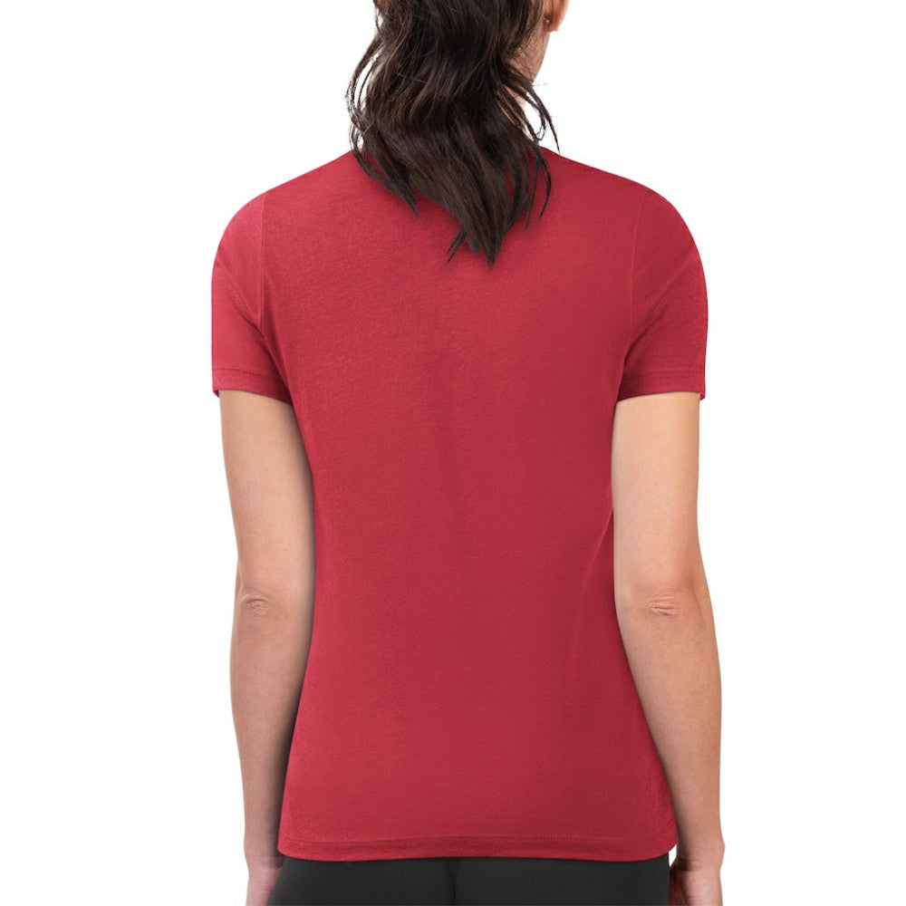 Atlanta Braves G-III 4Her by Carl Banks Women's Super-Slim Fit Lightweight Flowers Graphic T-Shirt - Red T-shirts