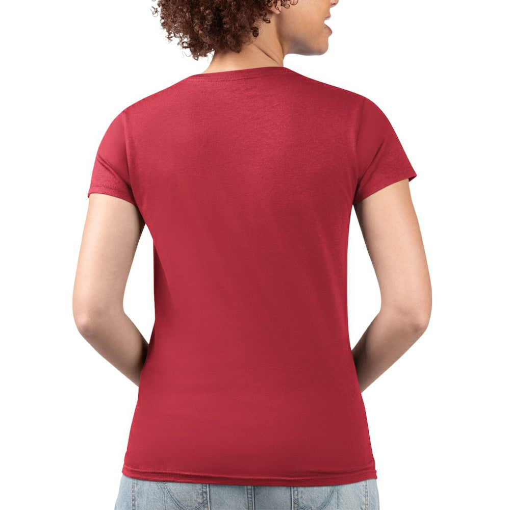 Atlanta Braves G-III 4Her by Carl Banks Women's Super-Slim Fit Lightweight Flowers Graphic V-Neck T-Shirt - Red T-shirts