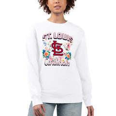 St. Louis Cardinals G-III 4Her by Carl Banks Women's Flowers Graphic Pullover Sweatshirt - White Pullover