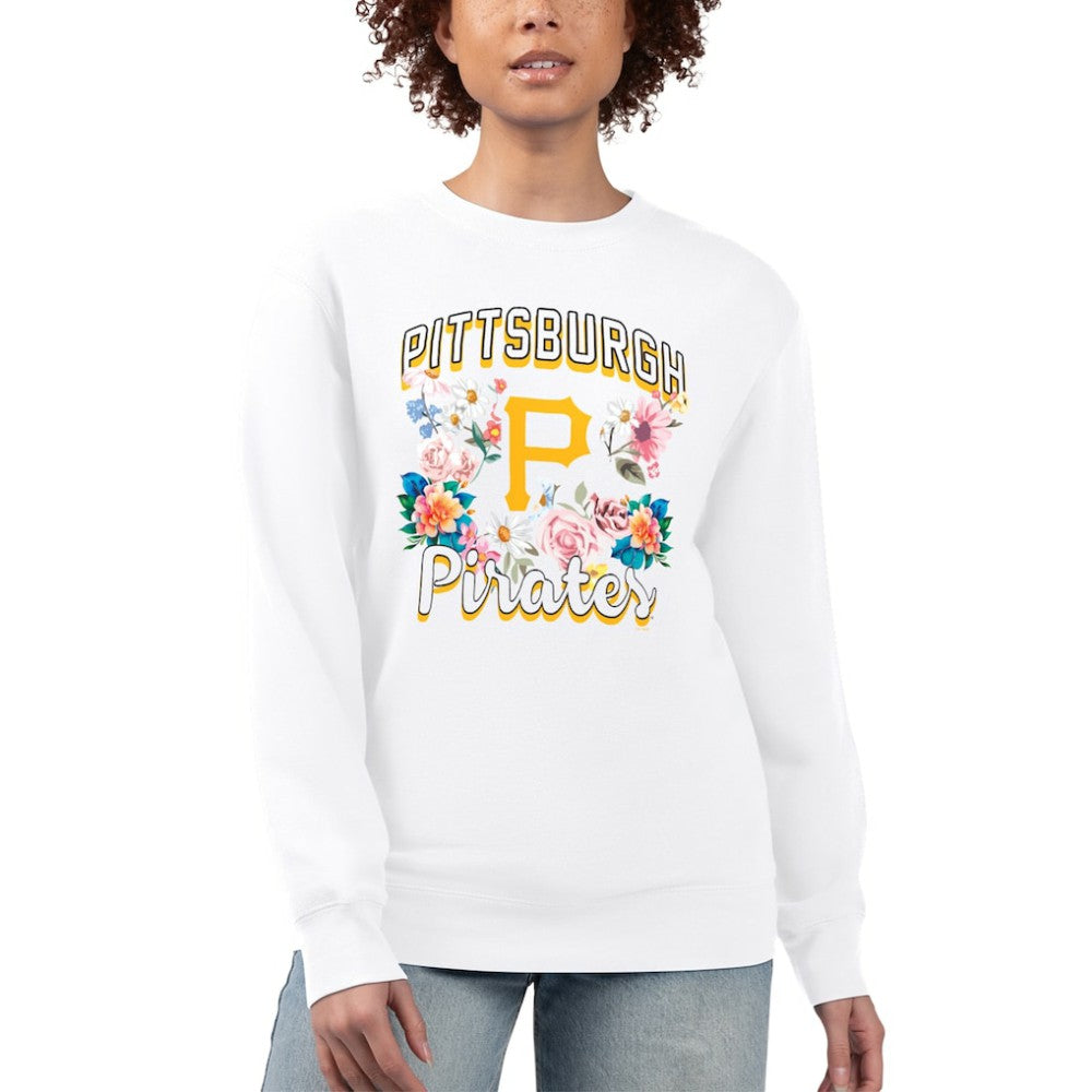 Pittsburgh Pirates G-III 4Her by Carl Banks Women's Flowers Graphic Pullover Sweatshirt - White Pullover