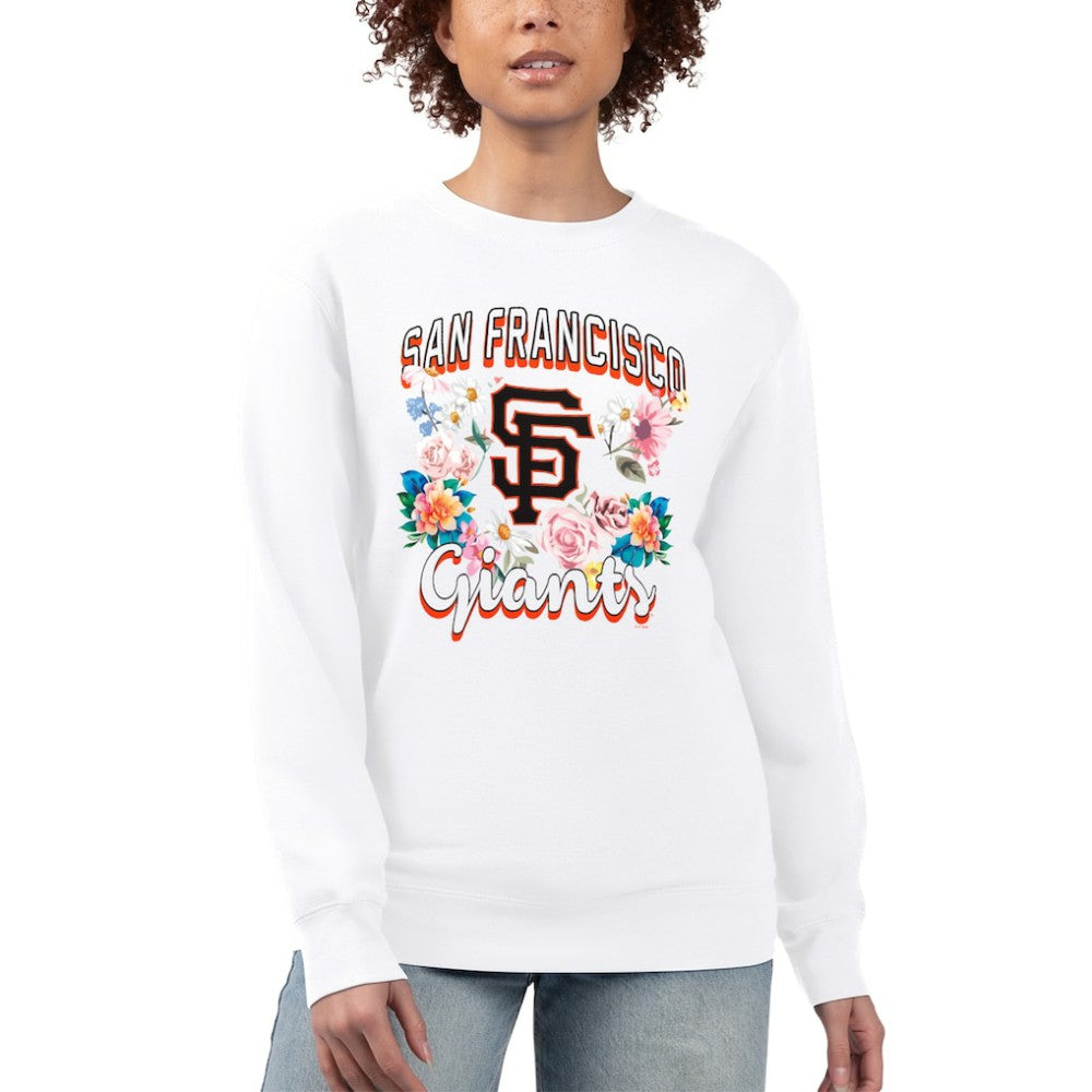 San Francisco Giants G-III 4Her by Carl Banks Women's Flowers Graphic Pullover Sweatshirt - White Pullover