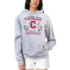 Cleveland Guardians G-III 4Her by Carl Banks Women's Flowers Graphic Pullover Hoodie - Heather Gray Hoodies