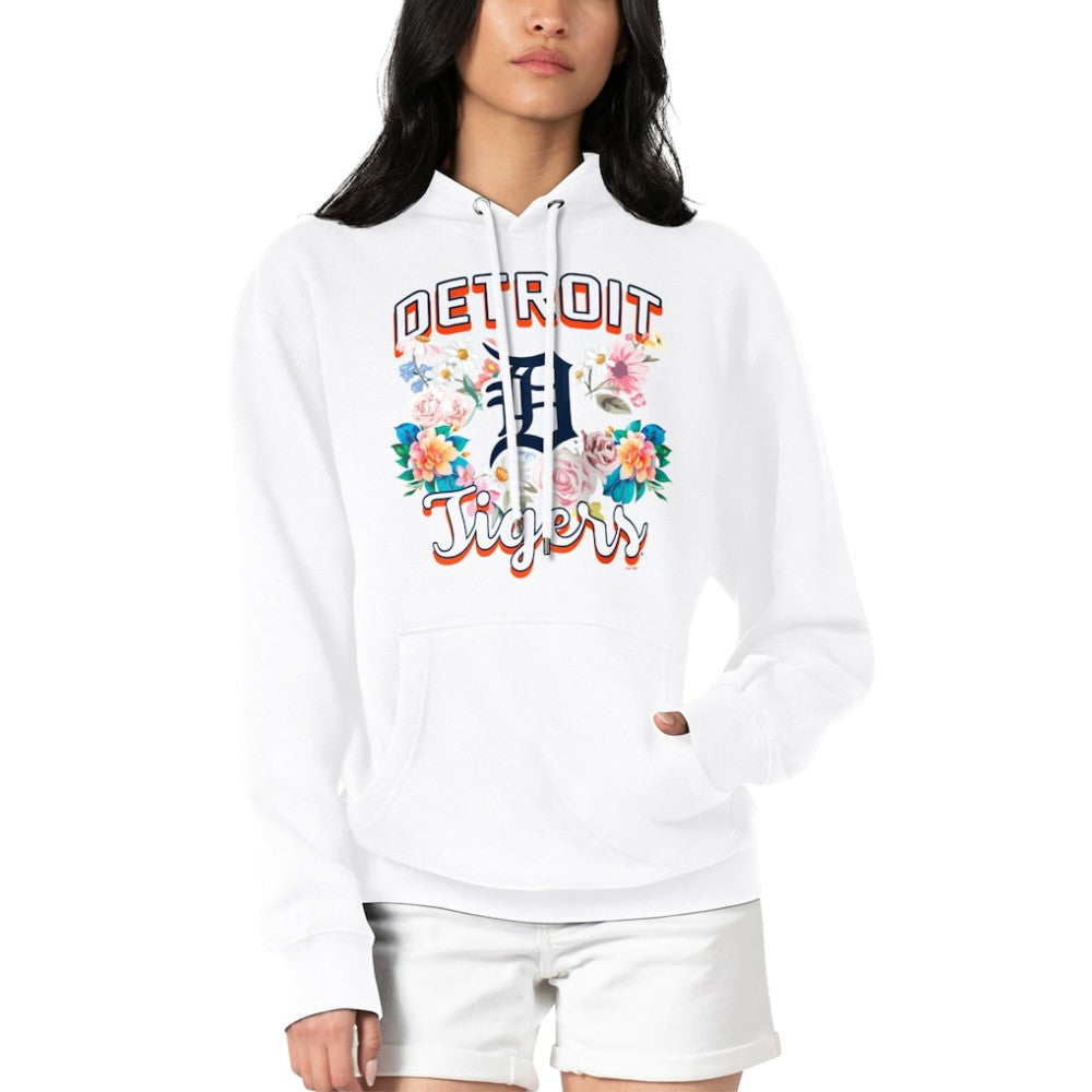 Detroit Tigers G-III 4Her by Carl Banks Women's Flowers Graphic Pullover Hoodie - White Hoodies