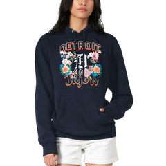 Detroit Tigers G-III 4Her by Carl Banks Women's Flowers Graphic Pullover Hoodie - Navy Hoodies
