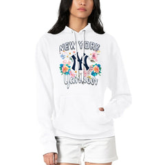 New York Yankees G-III 4Her by Carl Banks Women's Flowers Graphic Pullover Hoodie - White Hoodies