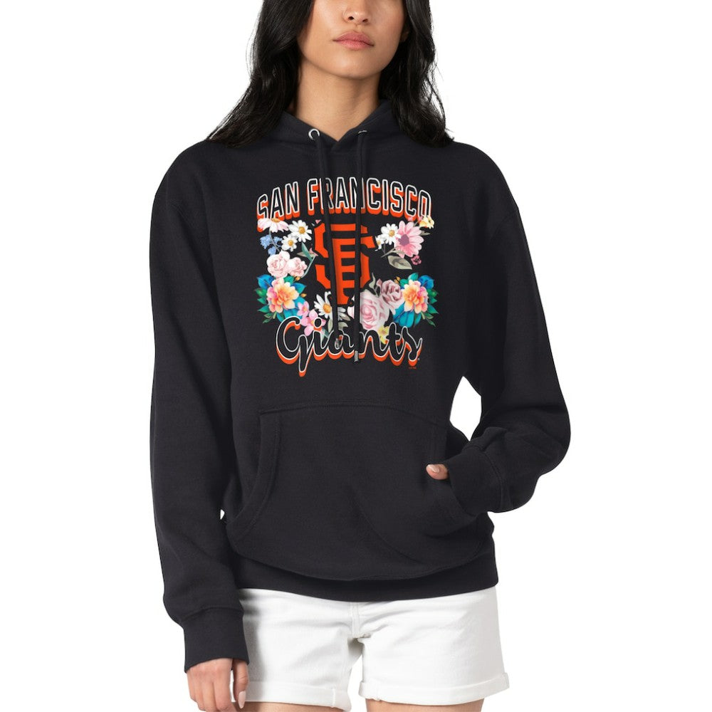 San Francisco Giants G-III 4Her by Carl Banks Women's Flowers Graphic Pullover Hoodie - Black Hoodies