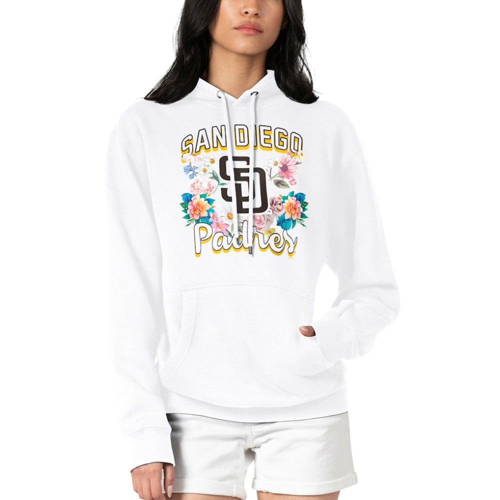 San Diego Padres G-III 4Her by Carl Banks Women's Flowers Graphic Pullover Hoodie - White Hoodies