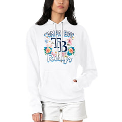 Tampa Bay Rays G-III 4Her by Carl Banks Women's Flowers Graphic Pullover Hoodie - White Hoodies