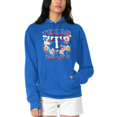 Texas Rangers G-III 4Her by Carl Banks Women's Flowers Graphic Pullover Hoodie - Royal Hoodies
