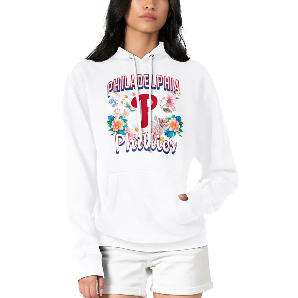Philadelphia Phillies G-III 4Her by Carl Banks Women's Flowers Graphic Pullover Hoodie - White Hoodies