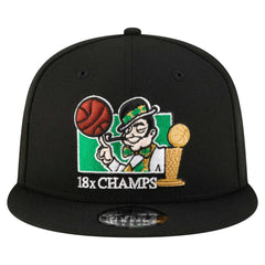 Boston Celtics Lucky 18x Champs 9FIFTY Snapback Hat Black - New Era